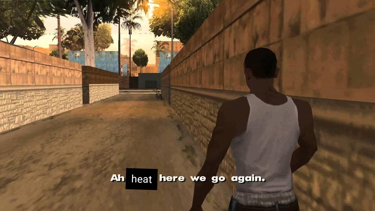 Le meme "Ah shit, here we go again", mais j'ai écrit "heat" par-dessus "shit"